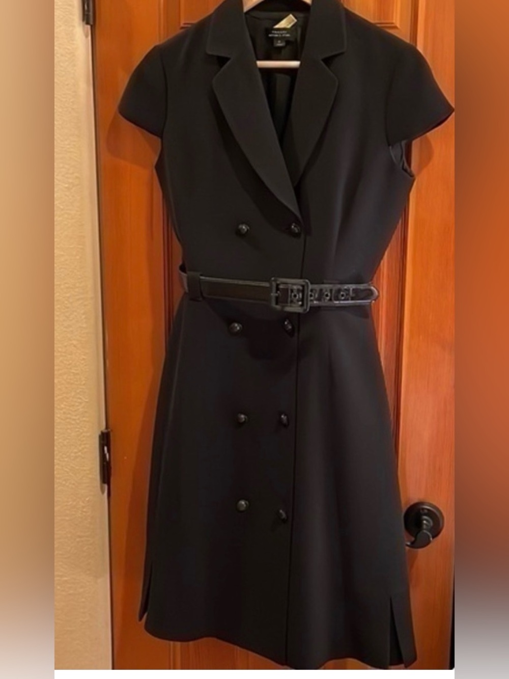 Tahari Classic Double-Breasted Coat Dress